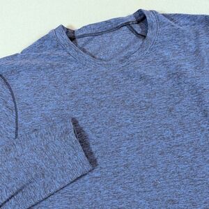 Lululemon Mens Long Sleeve Athletic Shirt Size Medium Blue Heathered